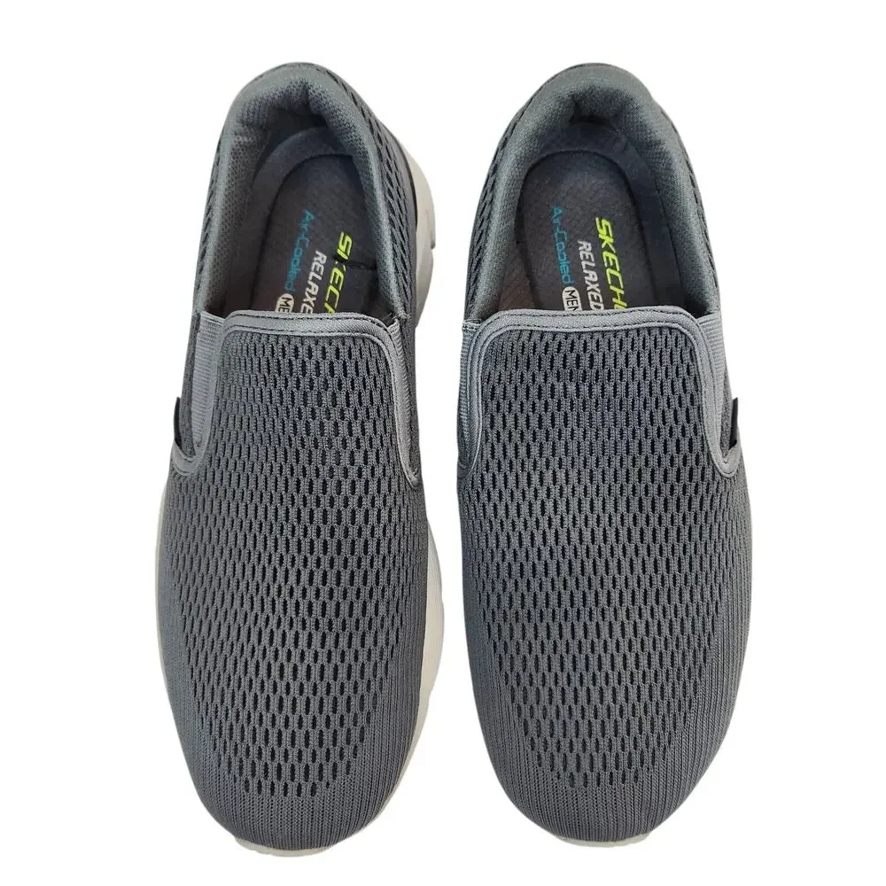 Skechers Equalizer Memory Foam Men's Slip On Sneakers Mesh Textile Gray Size 9